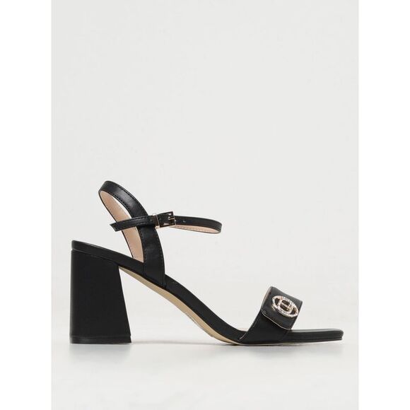 Twinset Black Leather Women's Sandal